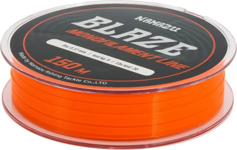 Леска монофильная Namazu Blaze d-0.37мм test-9кг / NB150-0.37 (150м, оранжевый) — фото 2
