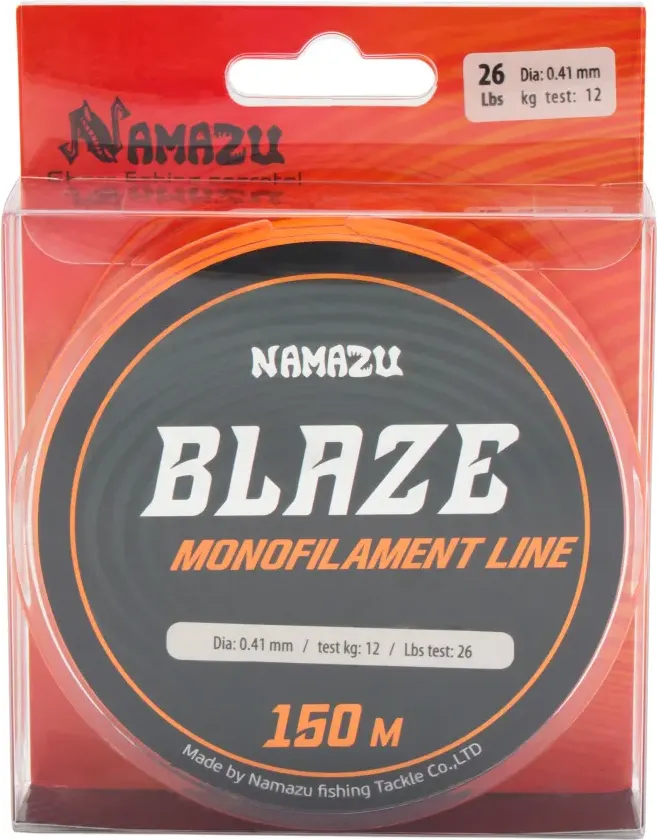 Леска монофильная Namazu Blaze d-0.41мм test-12кг / NB150-0.41 (150м, оранжевый) — фото 5