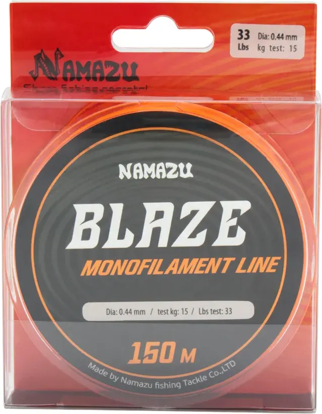 Леска монофильная Namazu Blaze d-0.44мм test-15кг / NB150-0.44 (150м, оранжевый) — фото 5