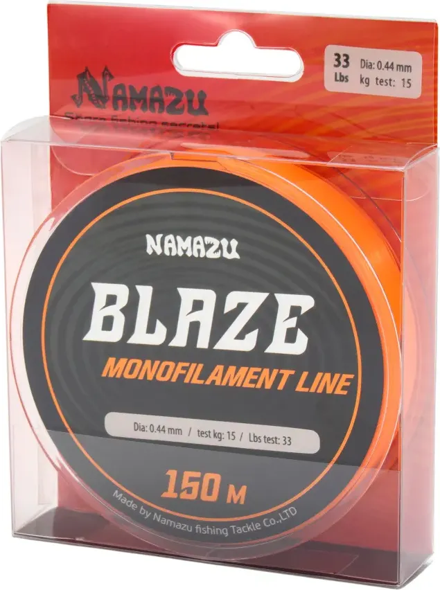 Леска монофильная Namazu Blaze d-0.44мм test-15кг / NB150-0.44 (150м, оранжевый) — фото 4