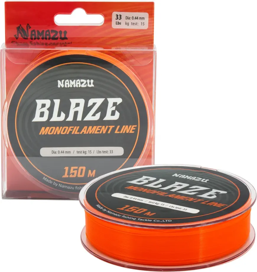 Леска монофильная Namazu Blaze d-0.44мм test-15кг / NB150-0.44 (150м, оранжевый) — фото 3