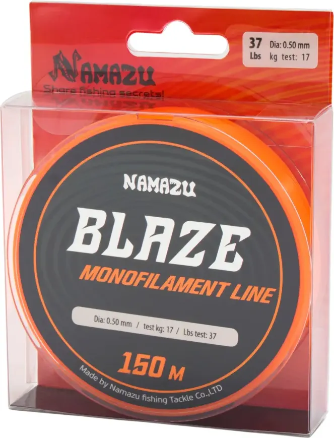 Леска монофильная Namazu Blaze d-0.50мм test-17кг / NB150-0.50 (150м, оранжевый) — фото 4
