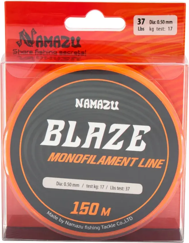 Леска монофильная Namazu Blaze d-0.50мм test-17кг / NB150-0.50 (150м, оранжевый) — фото 5