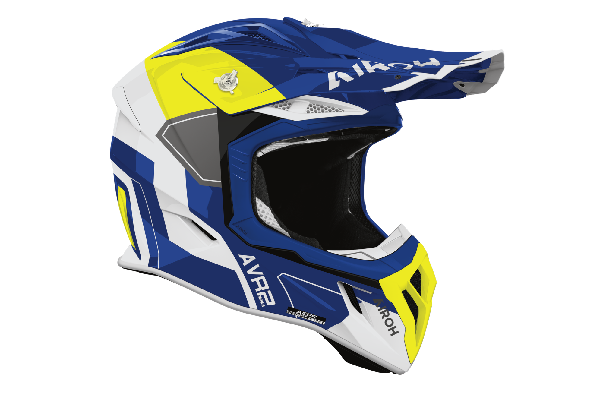 Мотошлем Airoh Aviator Ace 2 Shield AV22S31-M (M, синий/желтый глянец) — фото 2