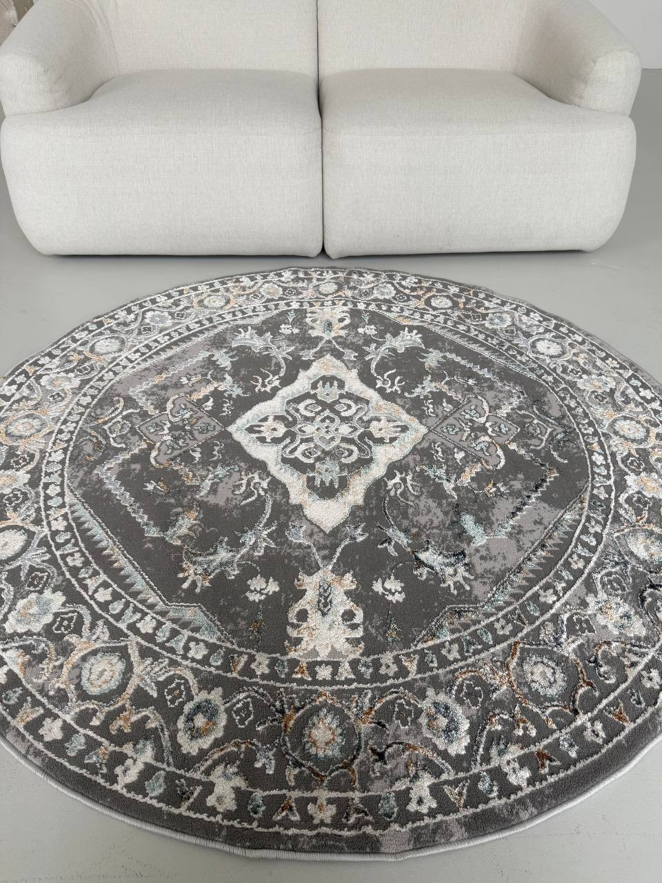 Ковер LAXMI Athena 0172 круг (2x2, Grey/Light Blue) — фото 4