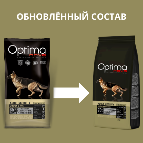 Сухой корм для собак Optimanova Adult AII-Br Mobility Chicken&Rice (2кг) — фото 3