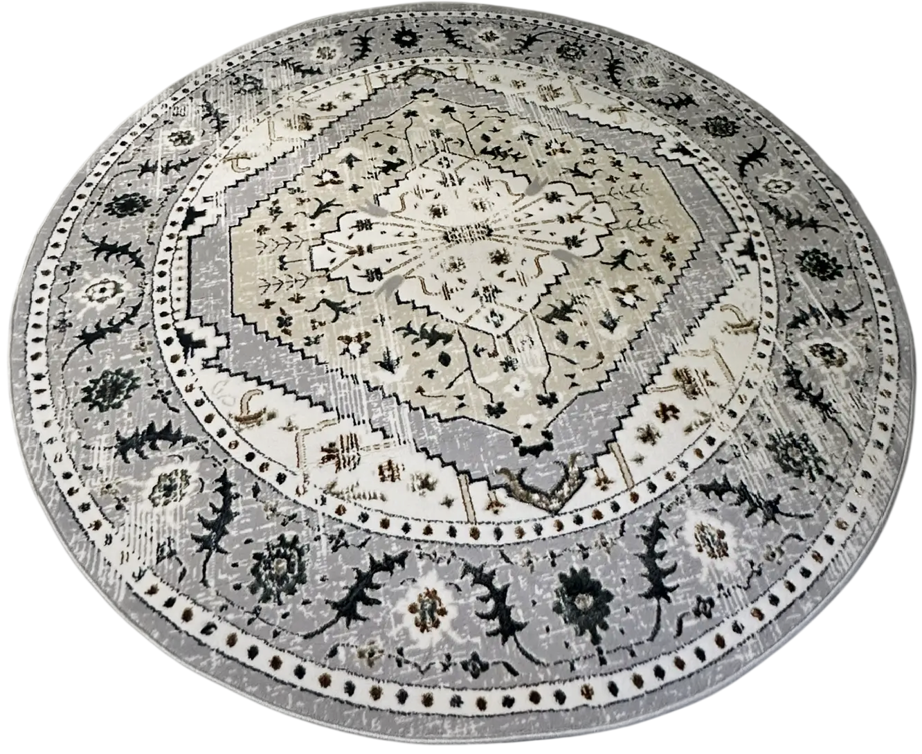Ковер LAXMI Athena 8059 круг (3x3, Grey/Gold)
