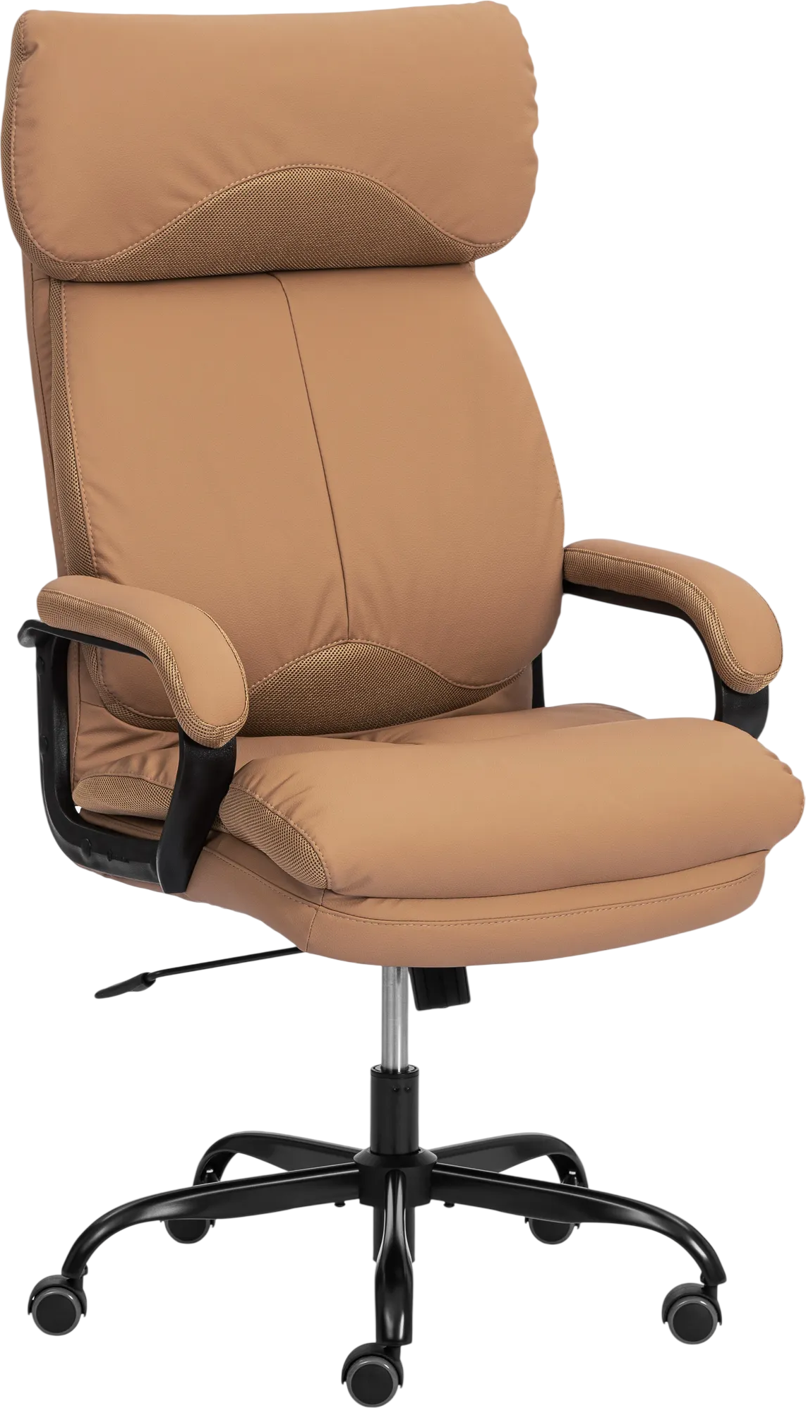 Кресло офисное Tetchair Duke metal BL (кожзам светло-коричневый 13)