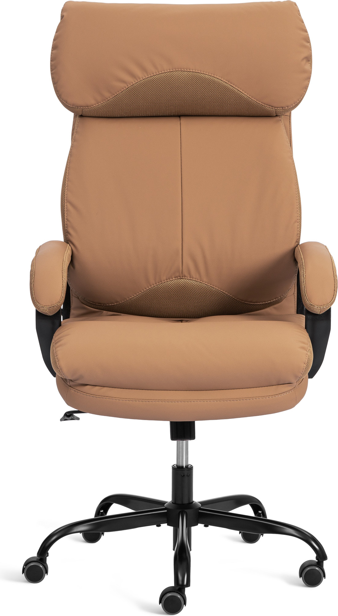 Кресло офисное Tetchair Duke metal BL (кожзам светло-коричневый 13) — фото 2