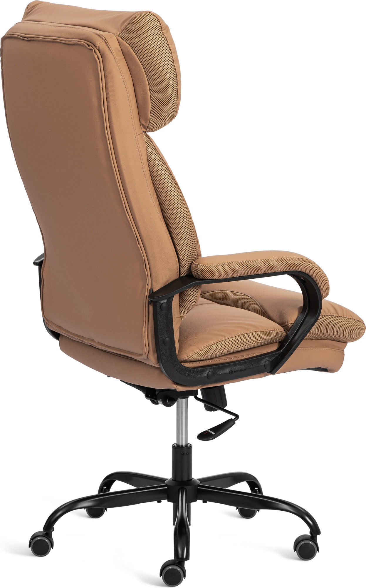 Кресло офисное Tetchair Duke metal BL (кожзам светло-коричневый 13) — фото 4
