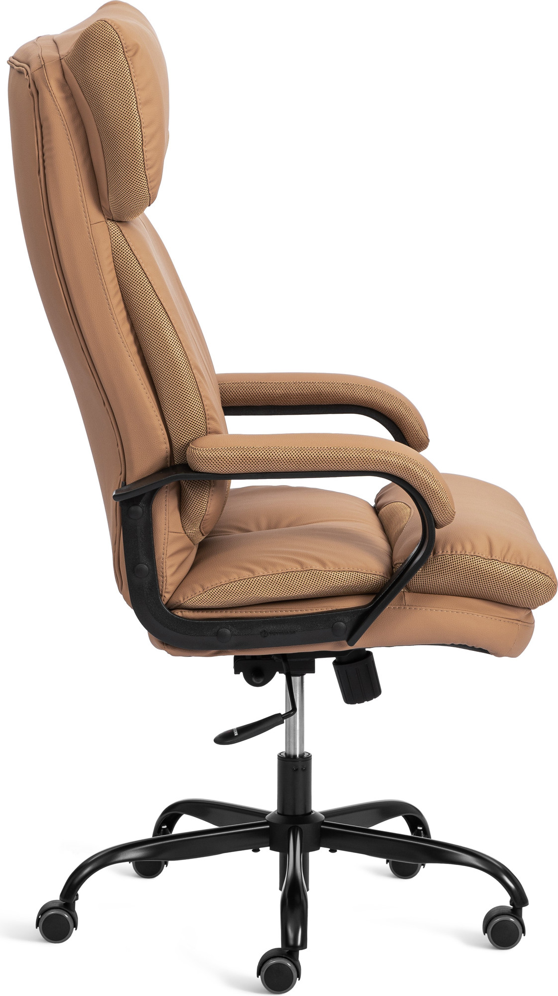 Кресло офисное Tetchair Duke metal BL (кожзам светло-коричневый 13) — фото 3