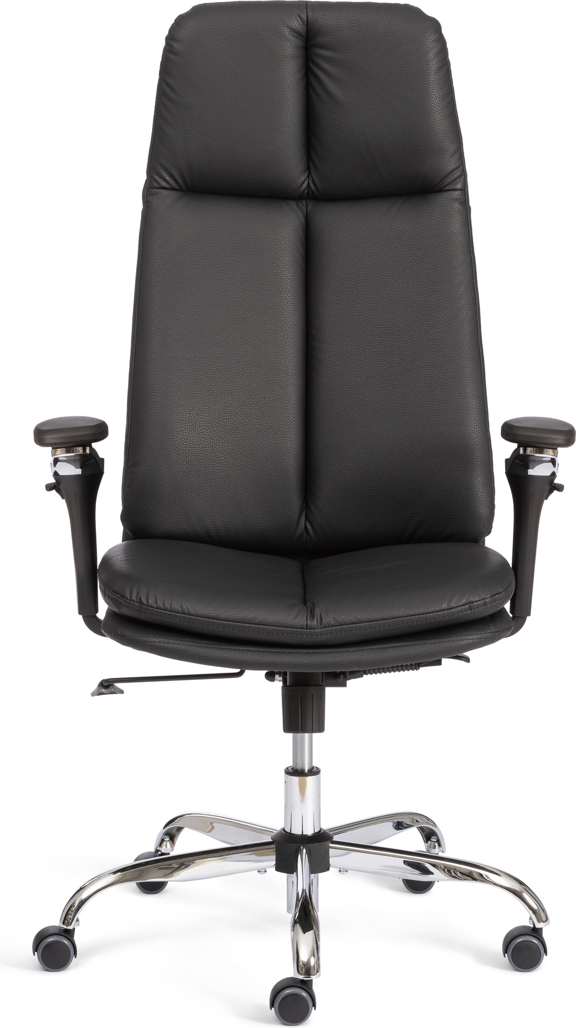 Кресло офисное Tetchair Eton хром 5Д (кожзам черный 36-6) — фото 2
