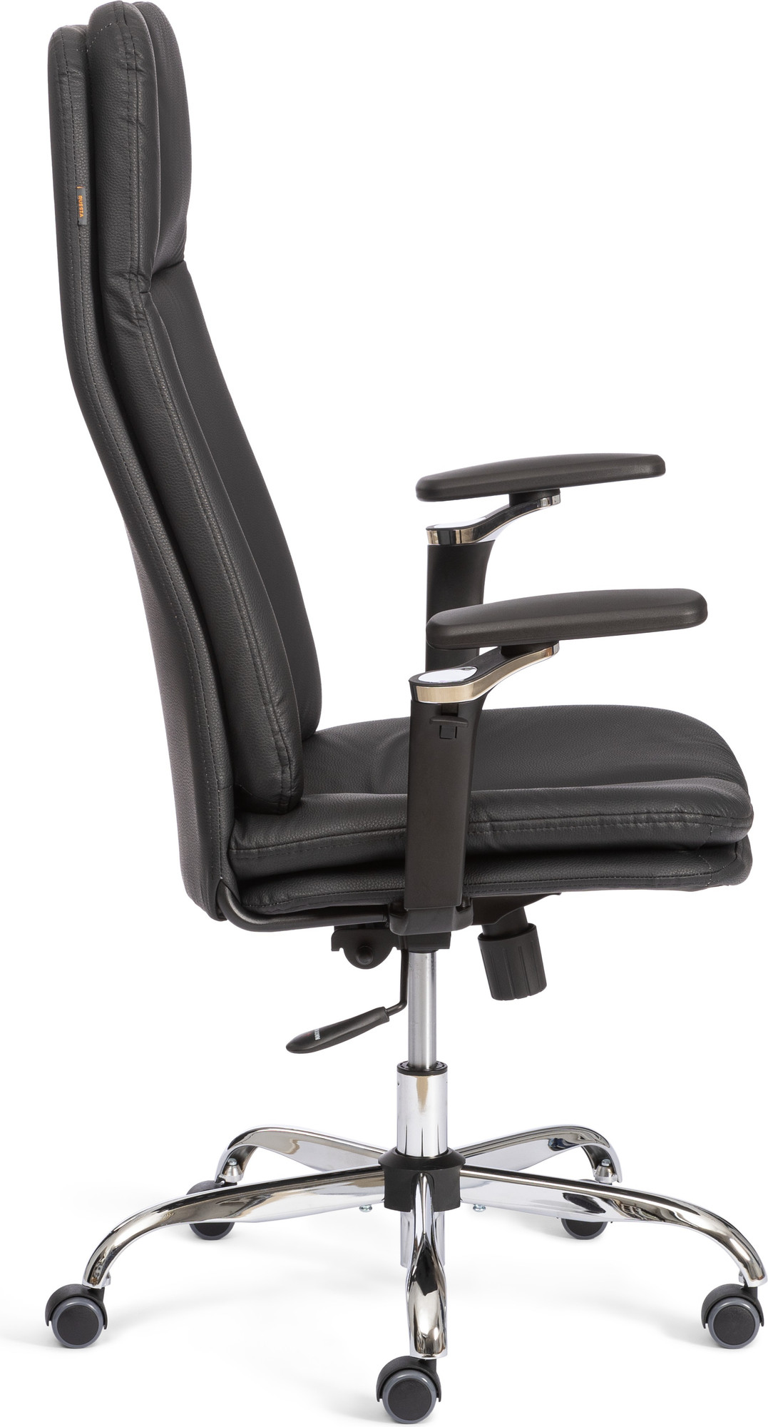 Кресло офисное Tetchair Eton хром 5Д (кожзам черный 36-6) — фото 4
