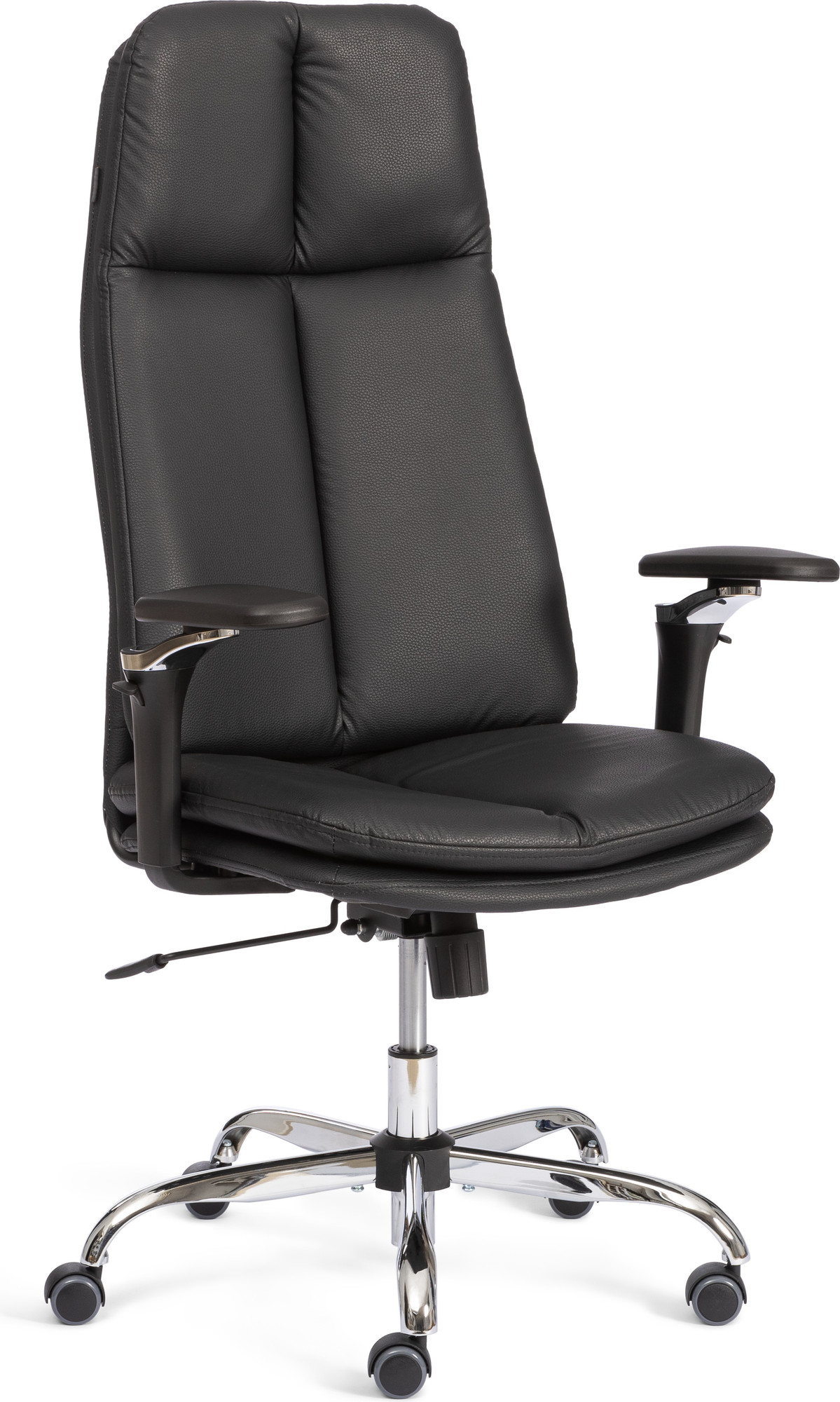 Кресло офисное Tetchair Eton хром 5Д (кожзам черный 36-6)
