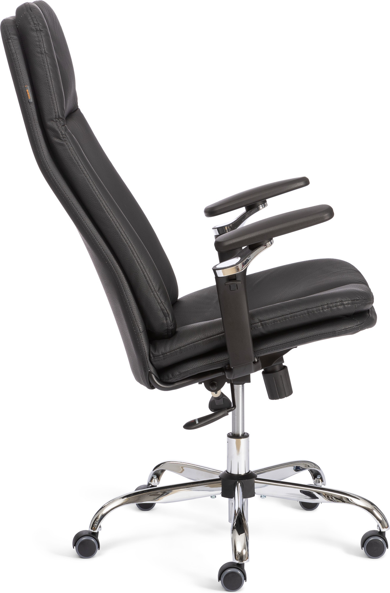 Кресло офисное Tetchair Eton хром 5Д (кожзам черный 36-6) — фото 6