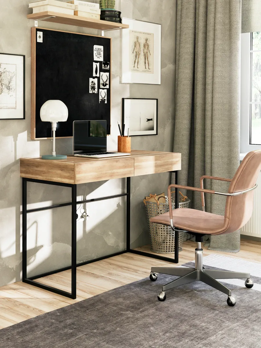 Письменный стол Metaldesign MD 3002.01/08-08 Noir (черный/дуб каньон) — фото 3