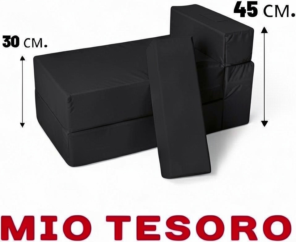 Бескаркасное кресло-кровать Mio Tesoro 50x170см / KK-50x170-CH (черный) — фото 4