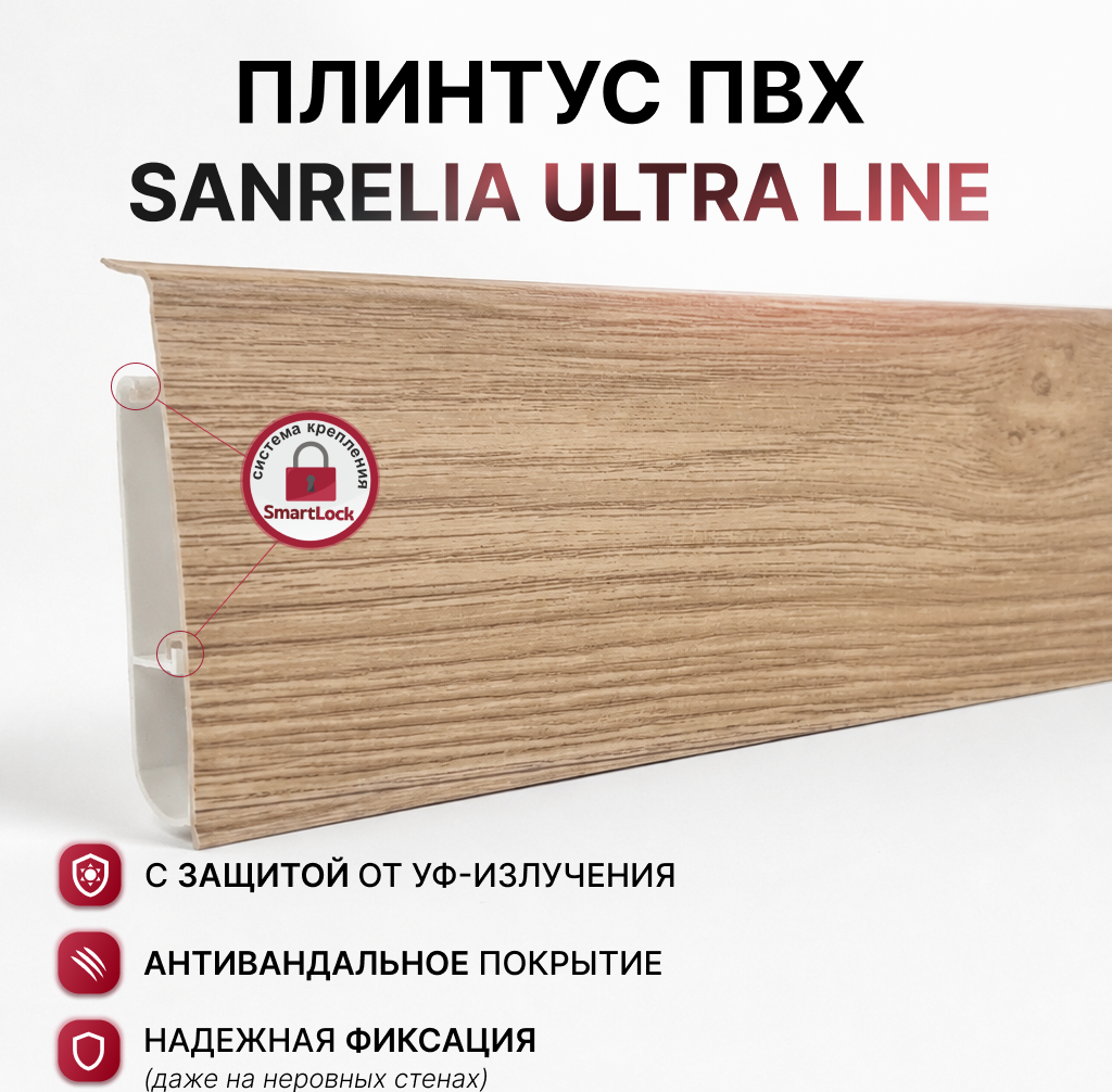 Плинтус Sanrelia Ultra Line 723 Дуб Сонома 2.2м — фото 2