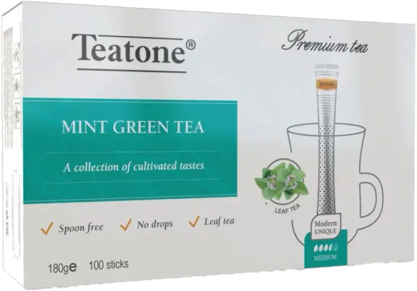Чай пакетированный Teatone Зеленый с мятой (100пак)