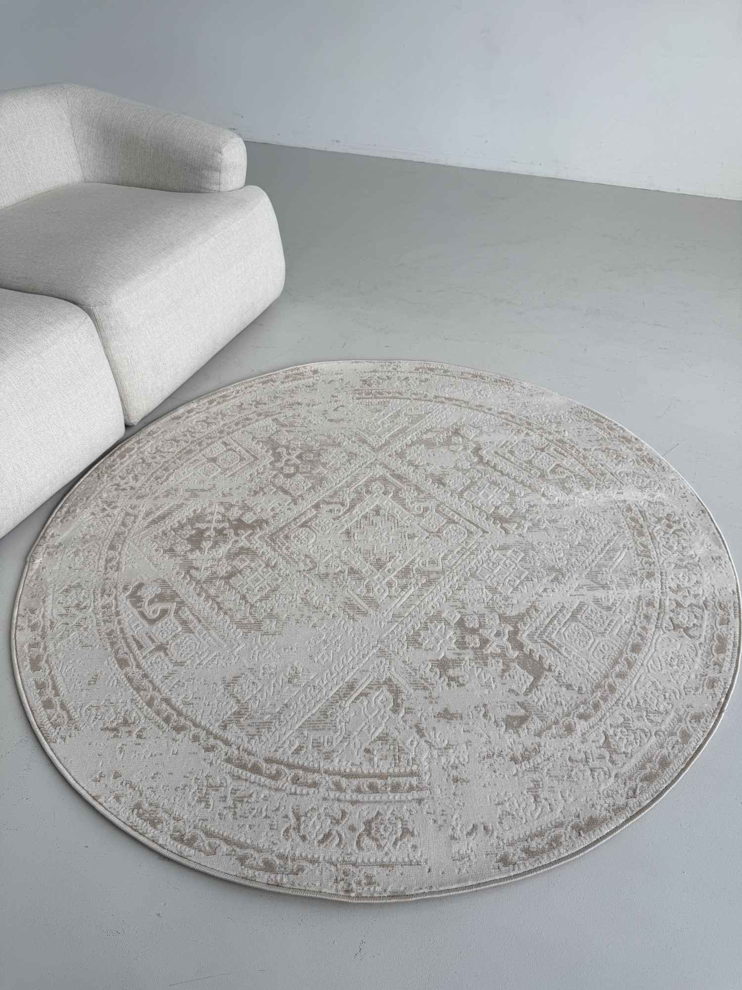 Ковер LAXMI Comfort 454 круг (3x3, Cream/Cream) — фото 2