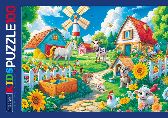 Пазл Hatber Премиум Kids Утро на ферме / 100ПЗ5_34992 (100эл) — фото 2