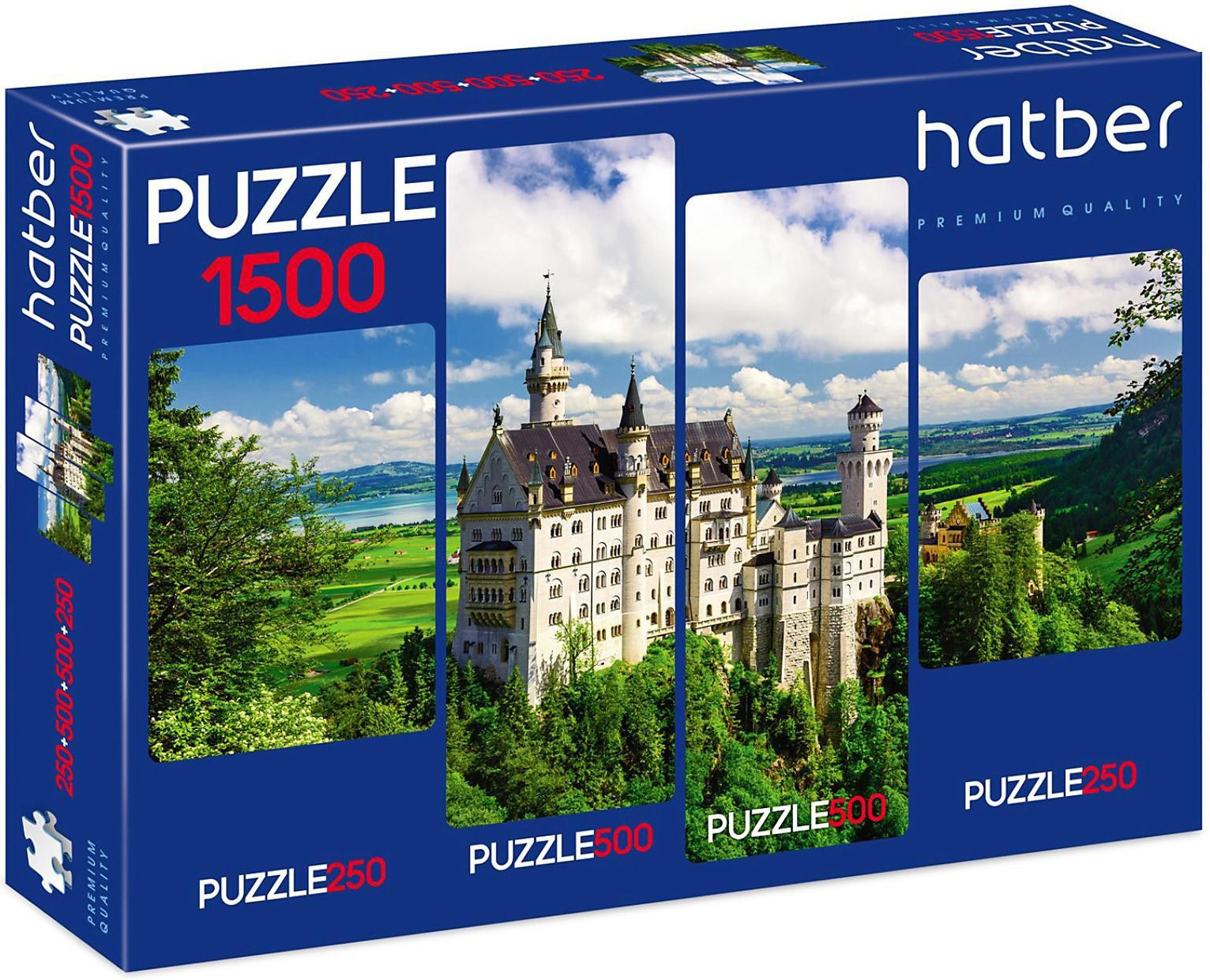 Набор пазлов Hatber Premium Замок в горах / Ч1500ПЗ2_10982 (250+500+500+250 эл)