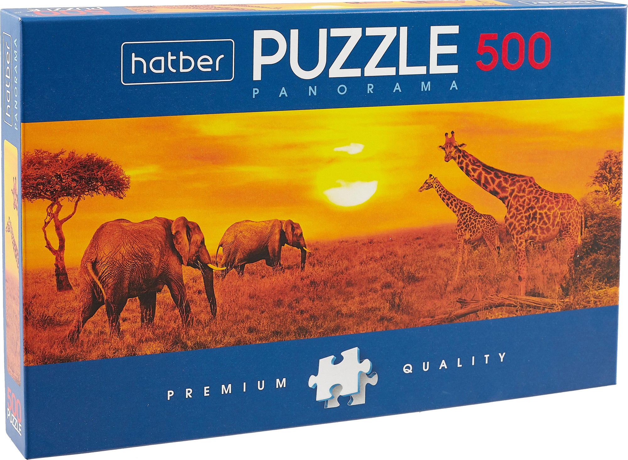 Пазл Hatber Премиум Панорама-Закат в саванне / 500ПЗ2_31741 (500эл)