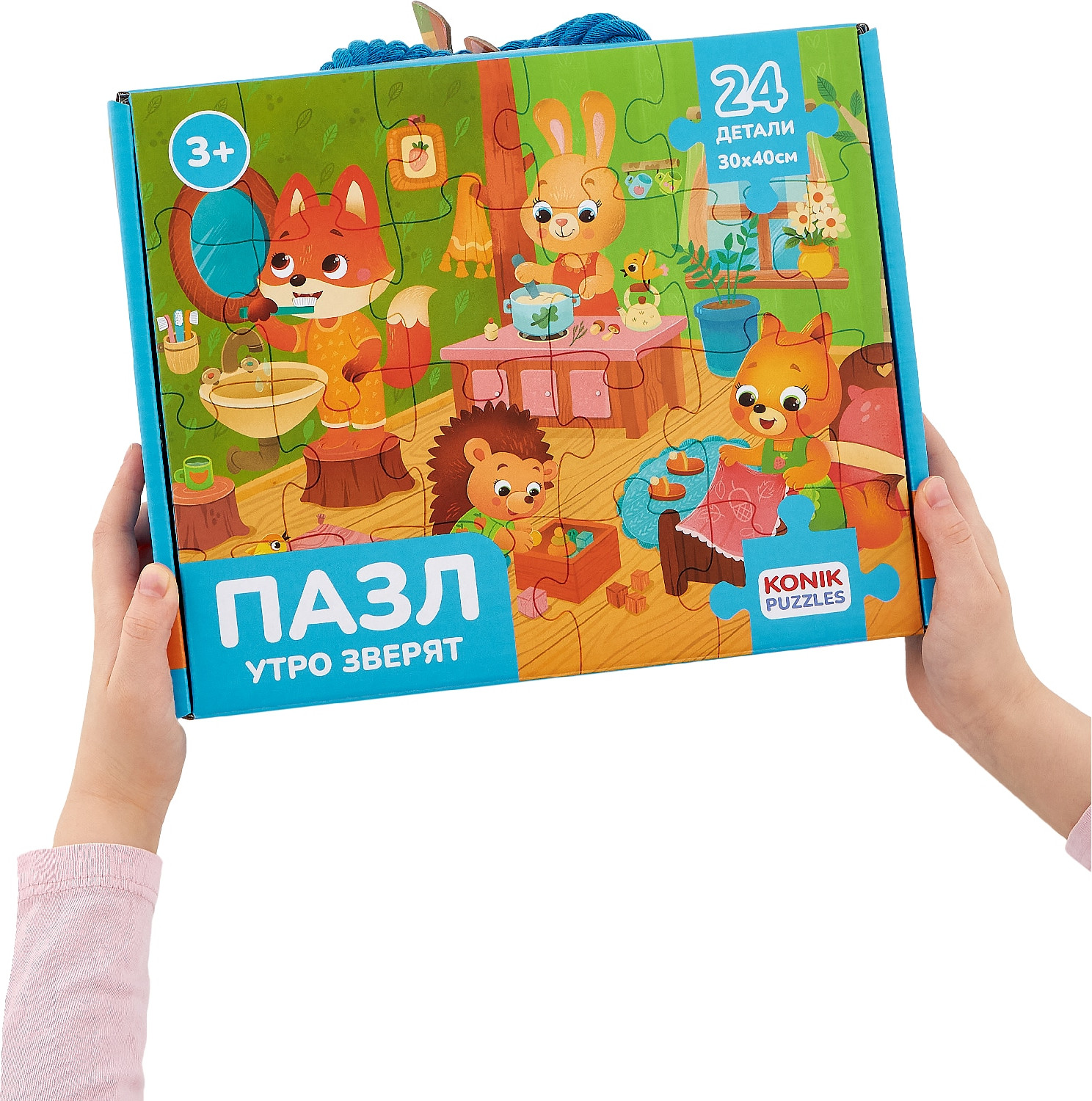 Развивающая игра Konik Puzzles Животные Утро зверят KP0003 (24эл) — фото 5