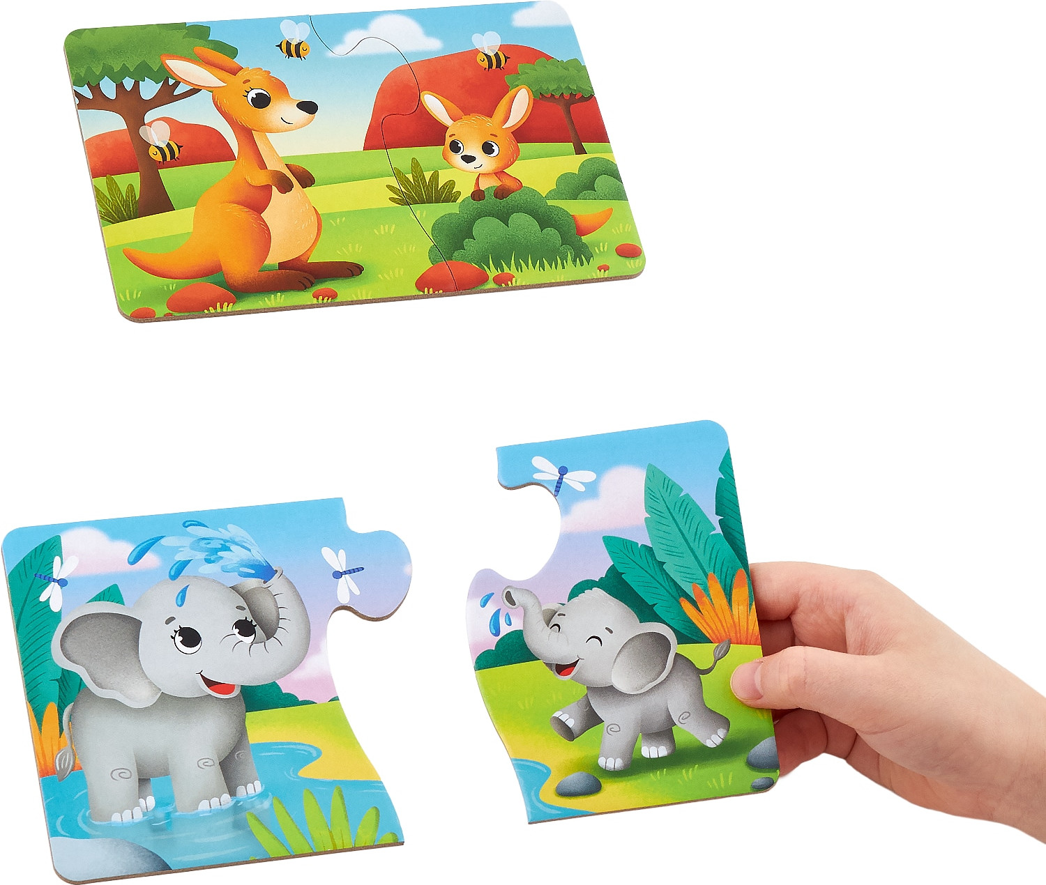 Развивающая игра Konik Puzzles Животные Мама и малыш / KP0004 (12эл) — фото 3