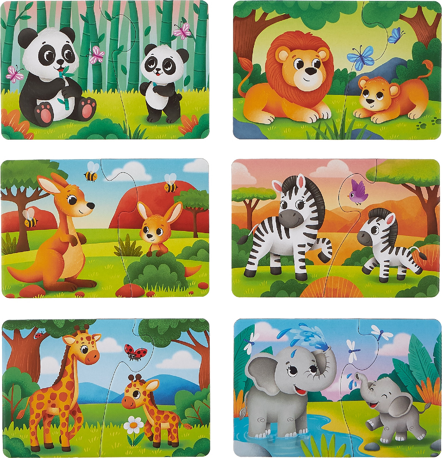 Развивающая игра Konik Puzzles Животные Мама и малыш / KP0004 (12эл) — фото 2