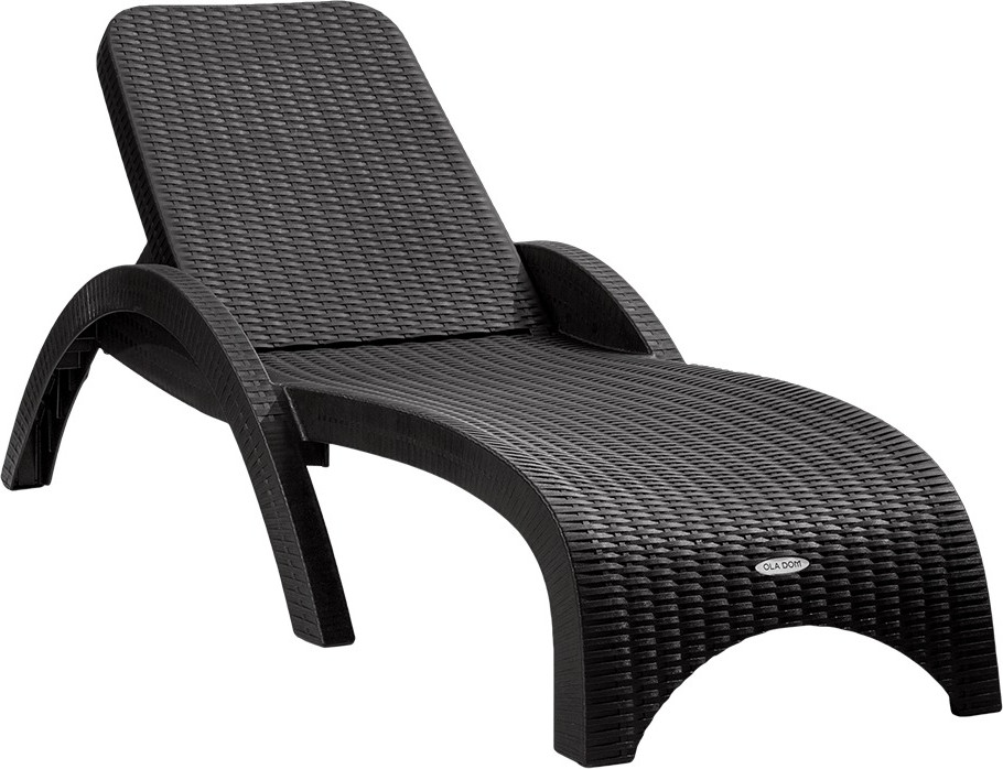Шезлонг Ellastik Plast Rattan (антрацит)
