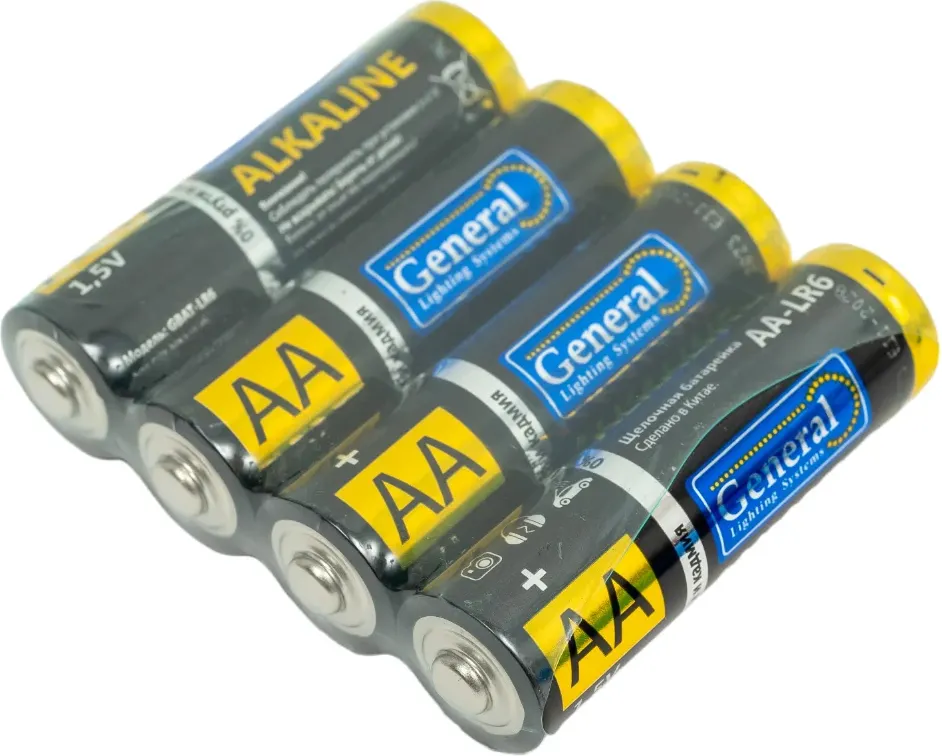 Комплект батареек General Lighting GBAT-LR6 AA / 800553 (4шт)