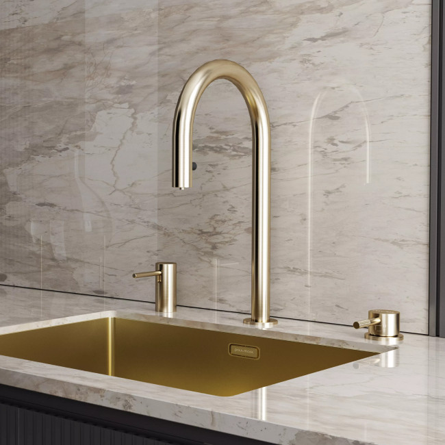 Дозатор встраиваемый в мойку Paulmark Stork D006-LG (светлое золото) — фото 2