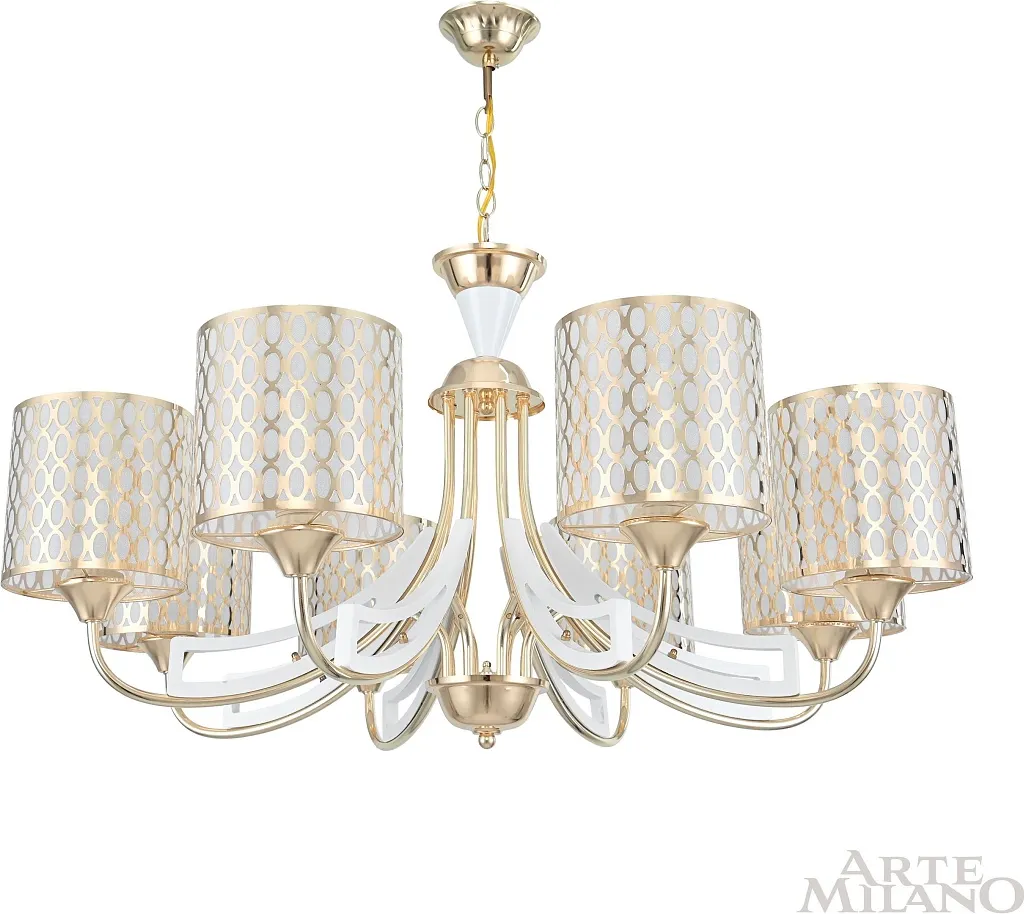 Люстра Arte Milano Florentia-3387 / 303387/8 Wh/Gd — фото 3