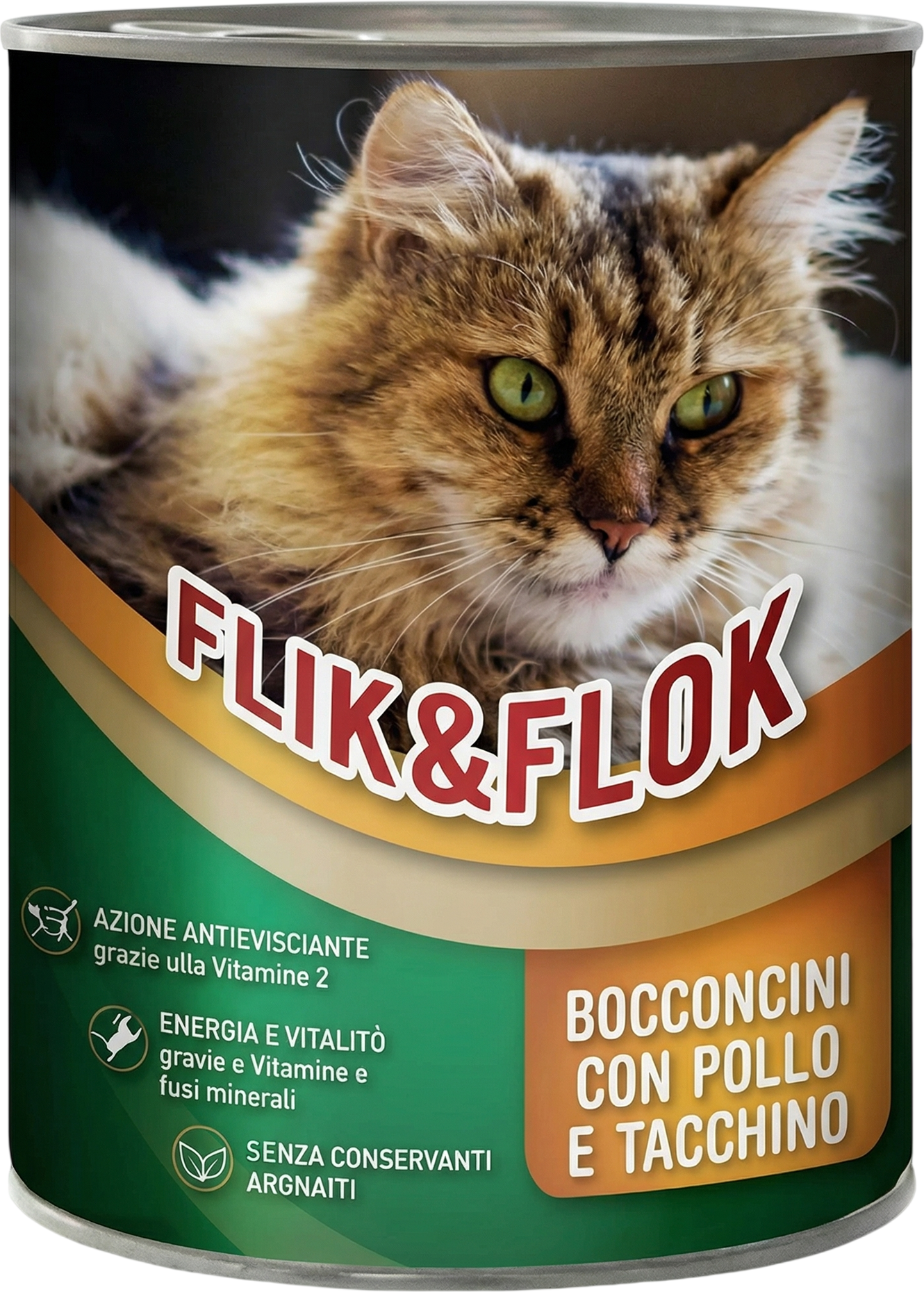 Влажный корм для кошек Morando Flik&Flok Кусочки с курицей и индейкой (405г)
