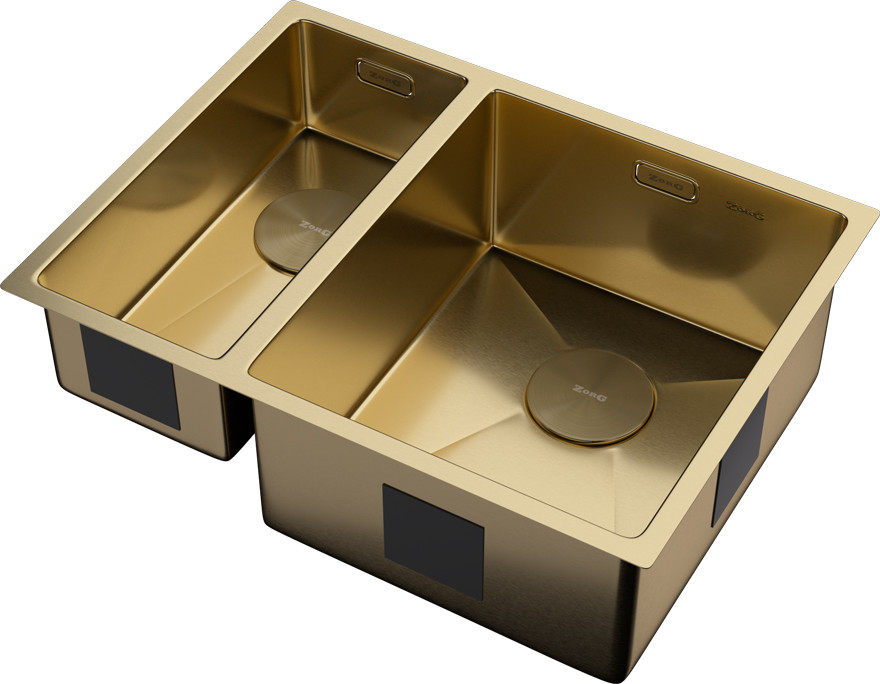 Мойка кухонная ZORG Zerox 58-2 U / IF-L PVD Gold — фото 2