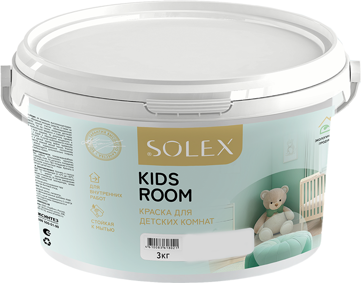 Краска Solex Kids Room (3кг, мятный леденец)