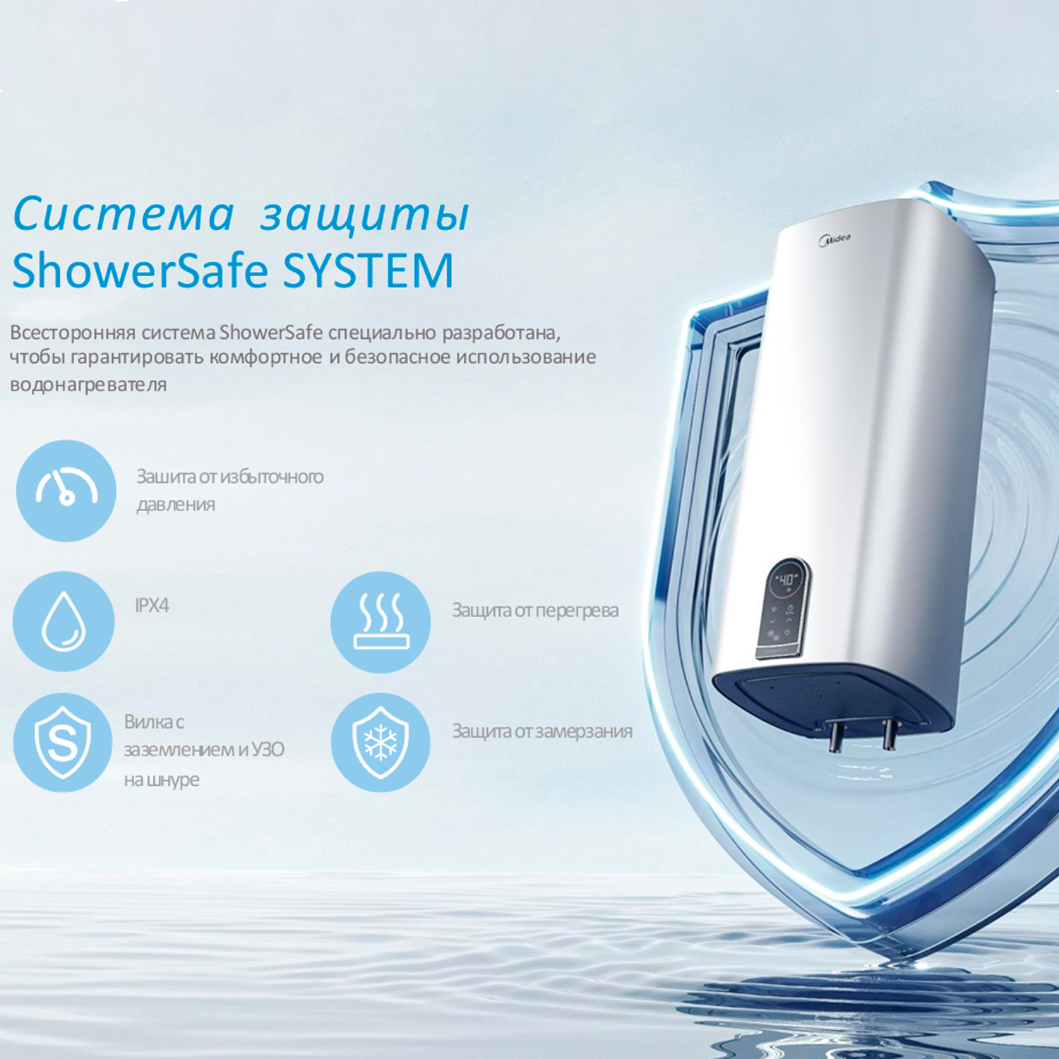 Накопительный водонагреватель Midea MWH80-20SQD-Ocean — фото 4