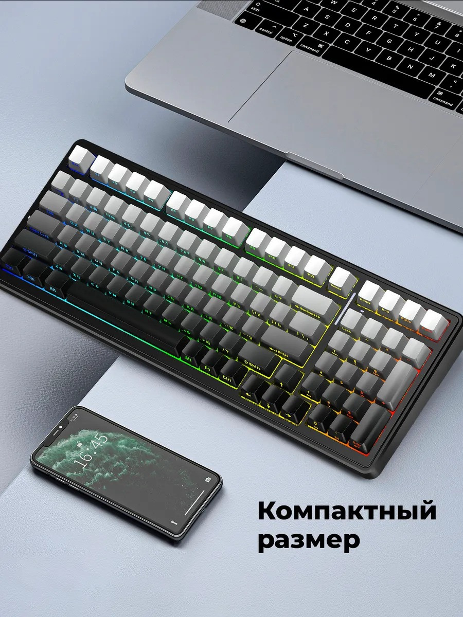 Клавиатура Aula F99 Gradient Grey Side-Engraved Reaper Switches Russia — фото 3