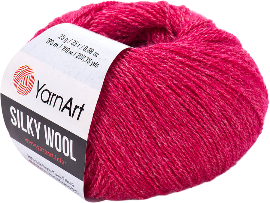Пряжа для вязания Yarnart Силки вул 65% шерсть / 333 (190м, винный)