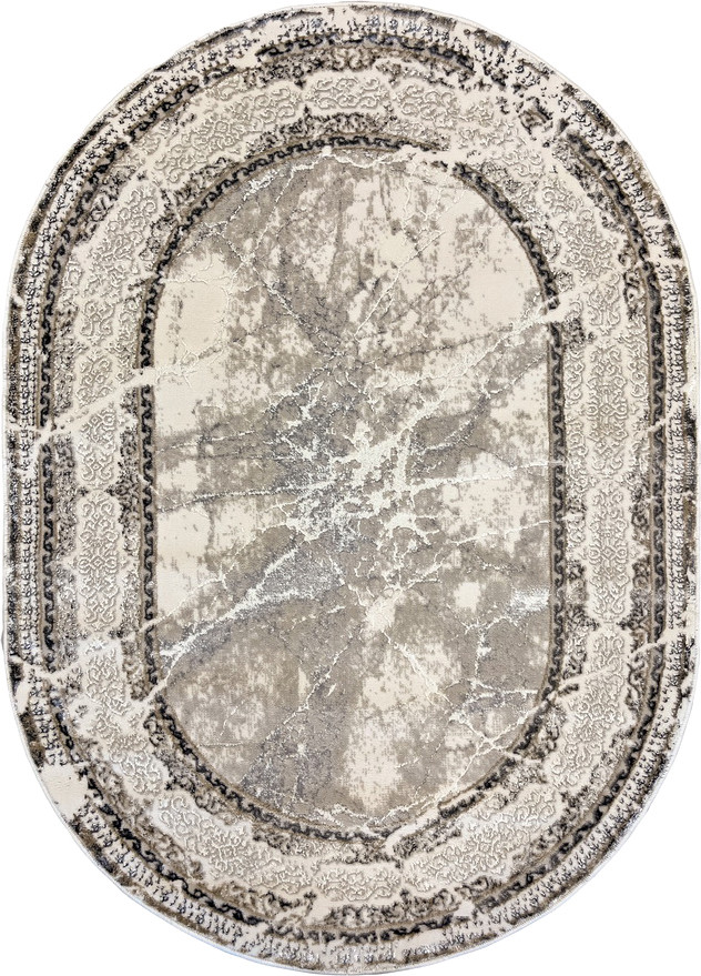 Коврик Behram Vegas T1586RE-CREAM-D.GREY-OVAL (1.2x1.7)