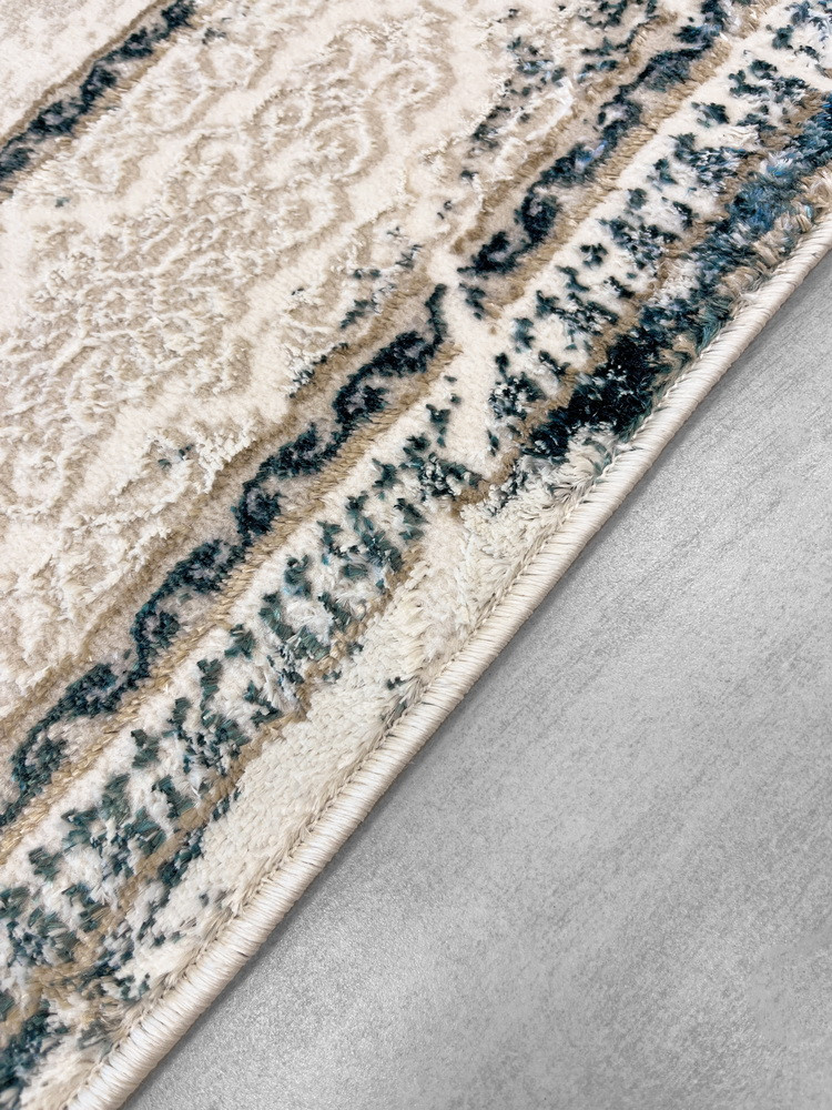 Коврик Behram Vegas T1586RE-CREAM-DBLUE (1.2x1.7) — фото 2