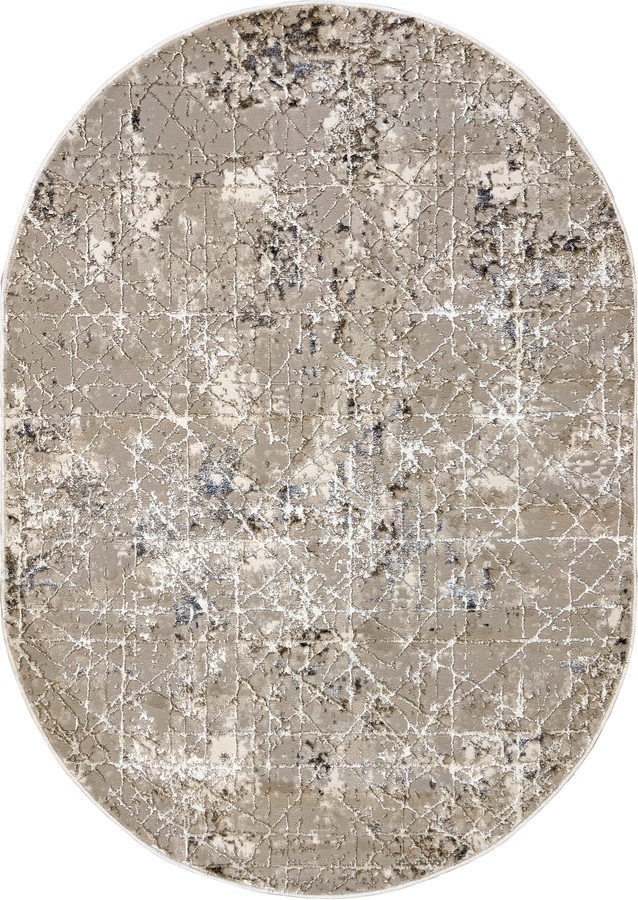 Ковер Behram Vegas T3753RE-L.BEIGE-D.GREY-OVAL (1.6x2.3)