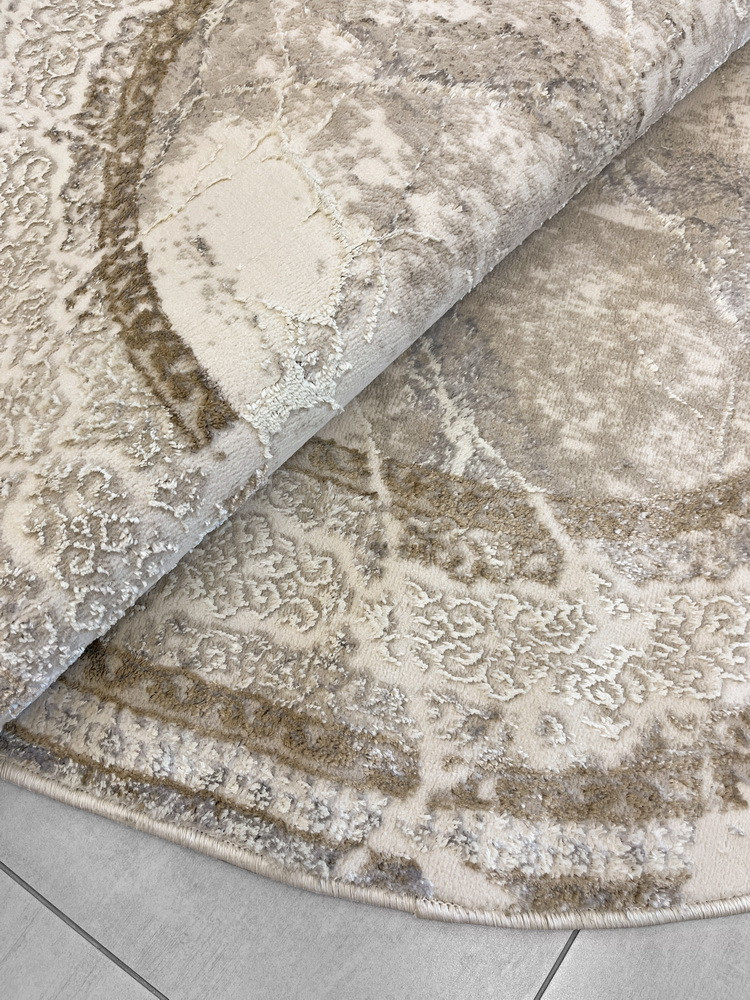 Коврик Behram Vegas T1586RE-CREAM-CREAM-OVAL (0.8x1.5) — фото 2
