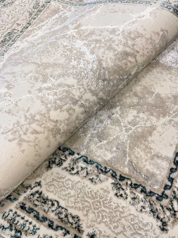 Коврик Behram Vegas T1586RE-CREAM-DBLUE (0.8x1.5) — фото 3