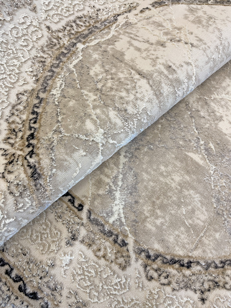 Ковер Behram Vegas T1586RE-CREAM-D.GREY-OVAL (1.4x2) — фото 2