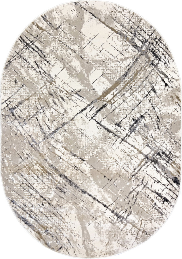 Коврик Behram Vegas T3746RE-CREAM-D.GREY-OVAL (0.8x1.5)