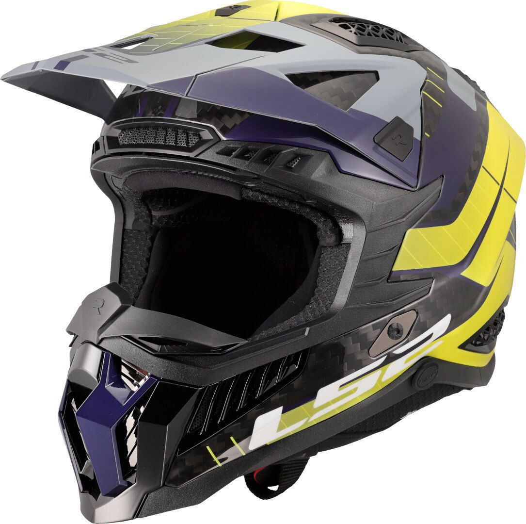Мотошлем LS2 MX703 C X-Force Galuo (S, серый/желтый)
