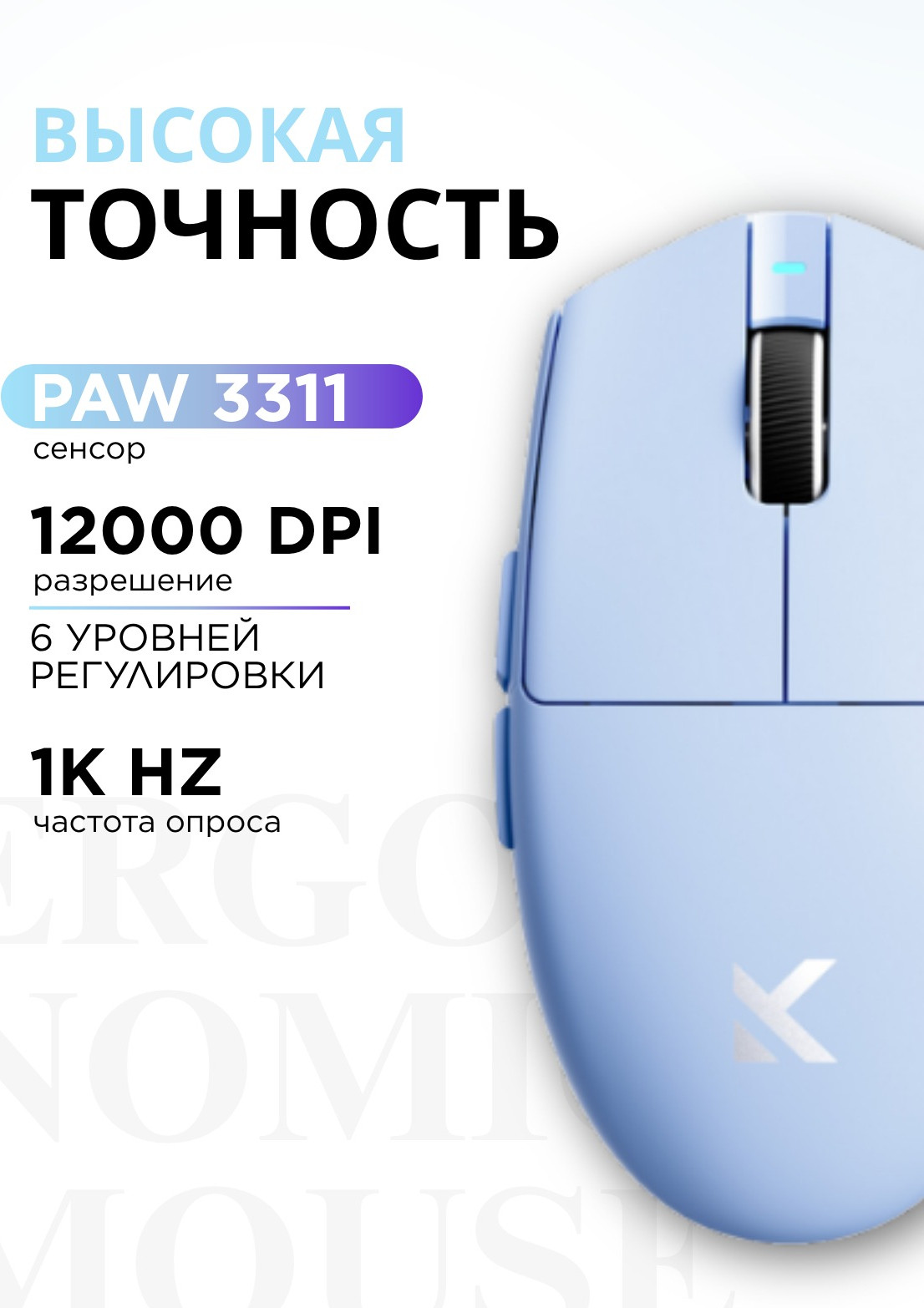 Мышь MCHOSE MC-G3V2-6 (синий) — фото 4