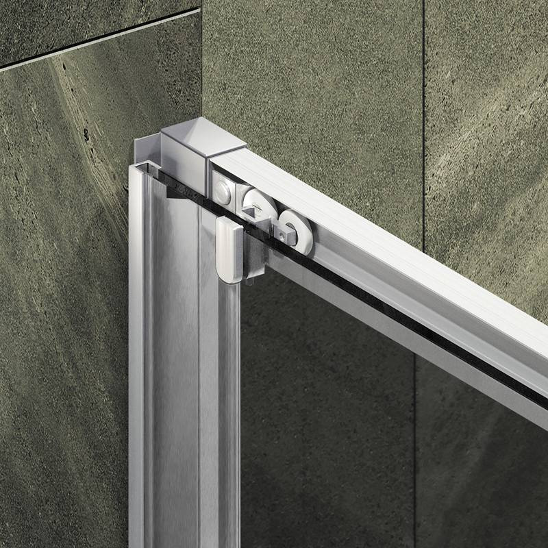 Душевая дверь MaybahGlass 195x140 / MGD-1634-5 (графитовое стекло/хром матовый) — фото 3